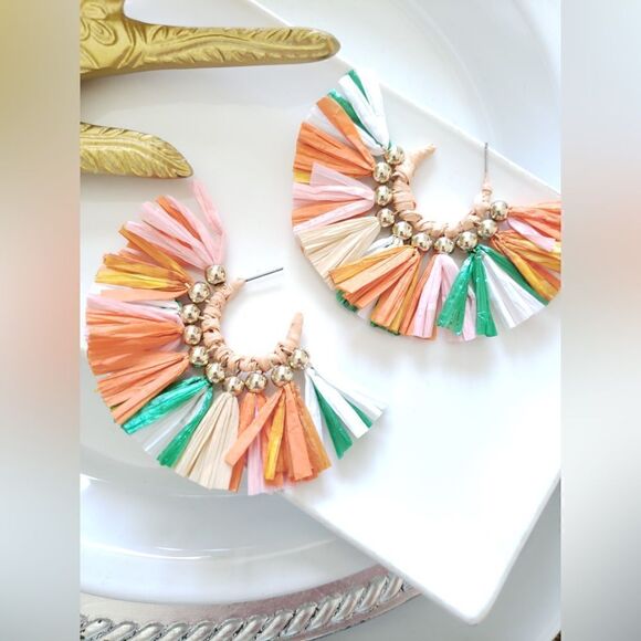 New! FP Emelie Raffia Earrings - Picture 4 of 13